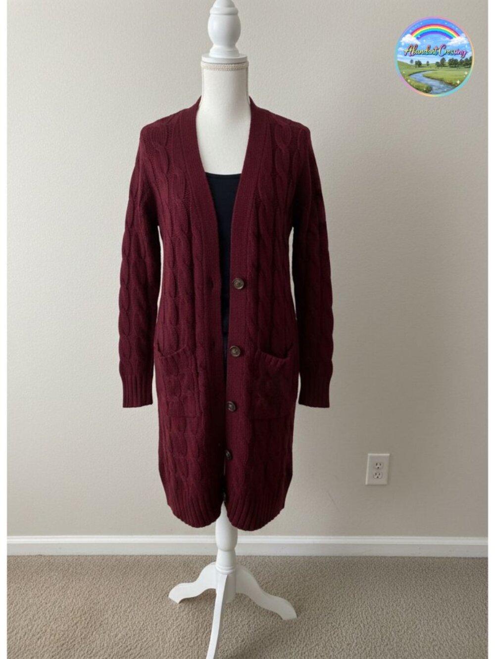 Women's Cable Knit Button Cardigan Sweater